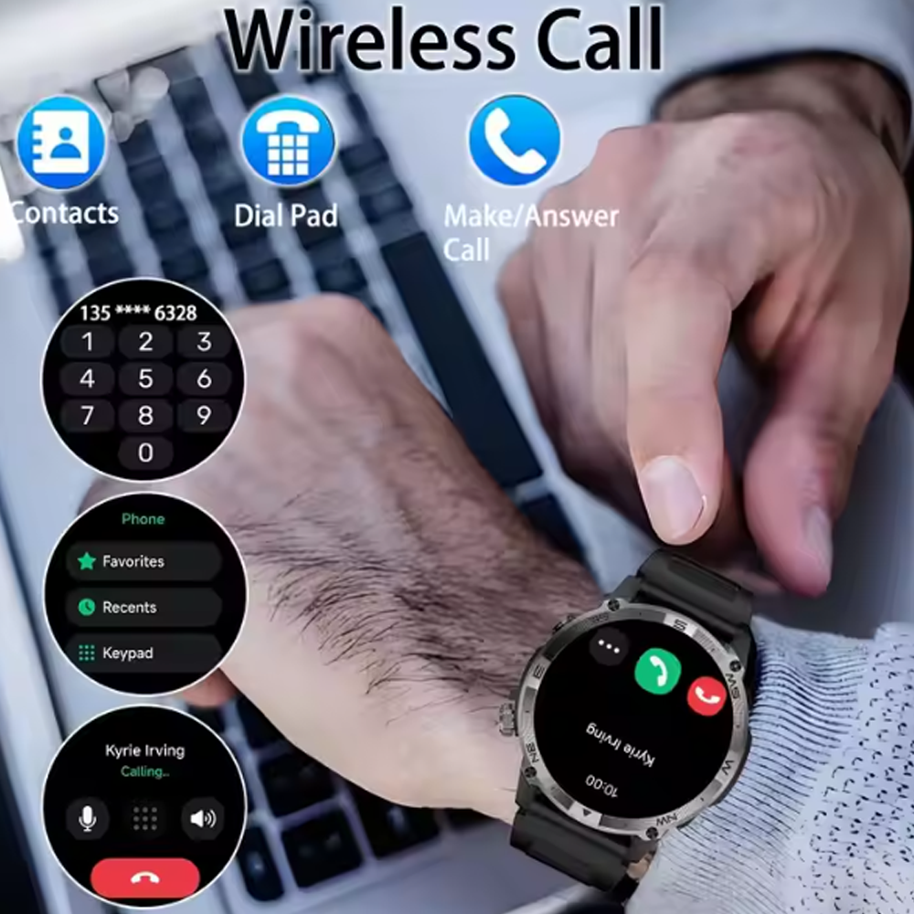 SENBONO smart watch HK08gps positioning air pressure compass bluetooth call message push large capacity battery men's outdoor smart watch