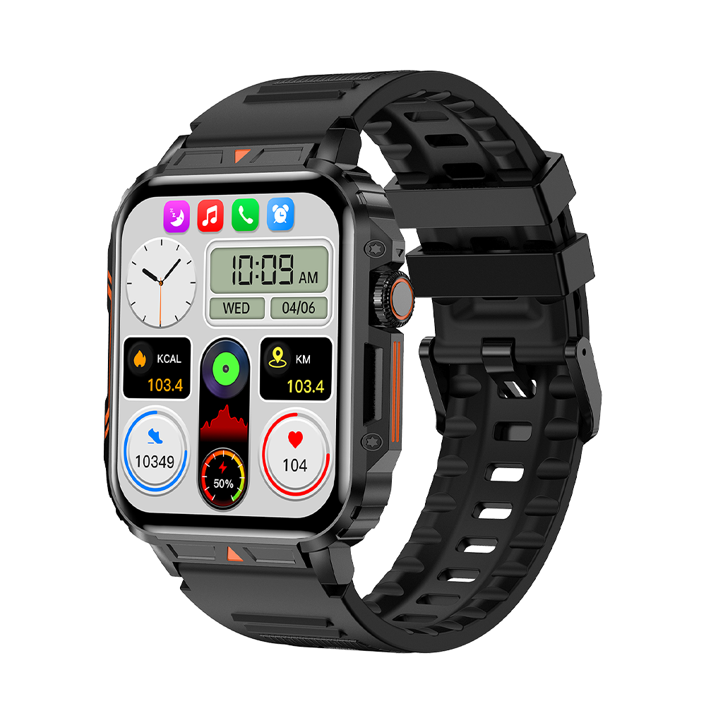 SENBONO smartwatch L81 encoder, 1.95 inches, supports heart rate, blood oxygen and other monitoring, step counting and other functions, two colors optional