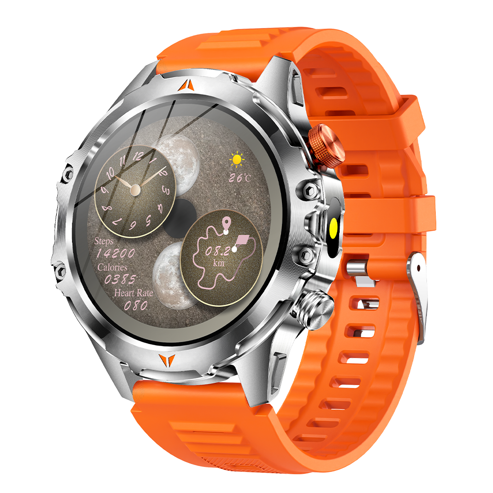 SENBONO V75 1.46-inch TFT Outdoor Smartwatch with Android, Altitude, Air Pressure, and Blood Oxygen Monitoring, GPS, Compass, Bluetooth, Fitness Tracker, and Sports Smartwatch