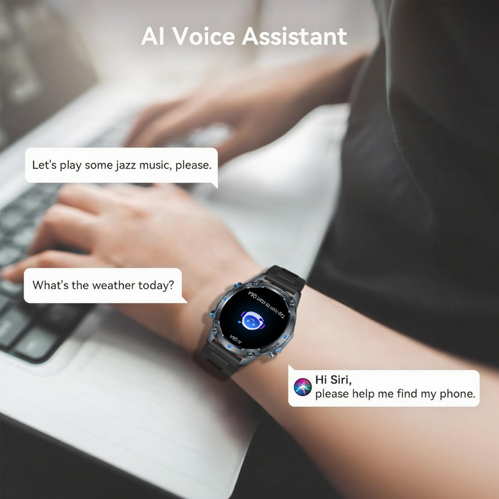 SENBONO Smart Outdoor Watch G100 Sports Watch 1.43 Inch GPS, Bluetooth Calling, Voice Assistant, Remote Camera, Fitness Tracker Smart Sports Glasses