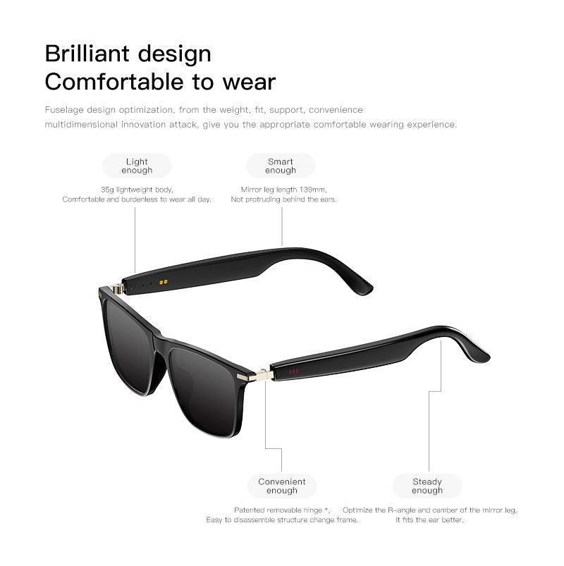 SENBONO Smart glasses MO1 Bluetooth call voice assistant audio listening to music smart sports polarized daily outdoor sunglasses