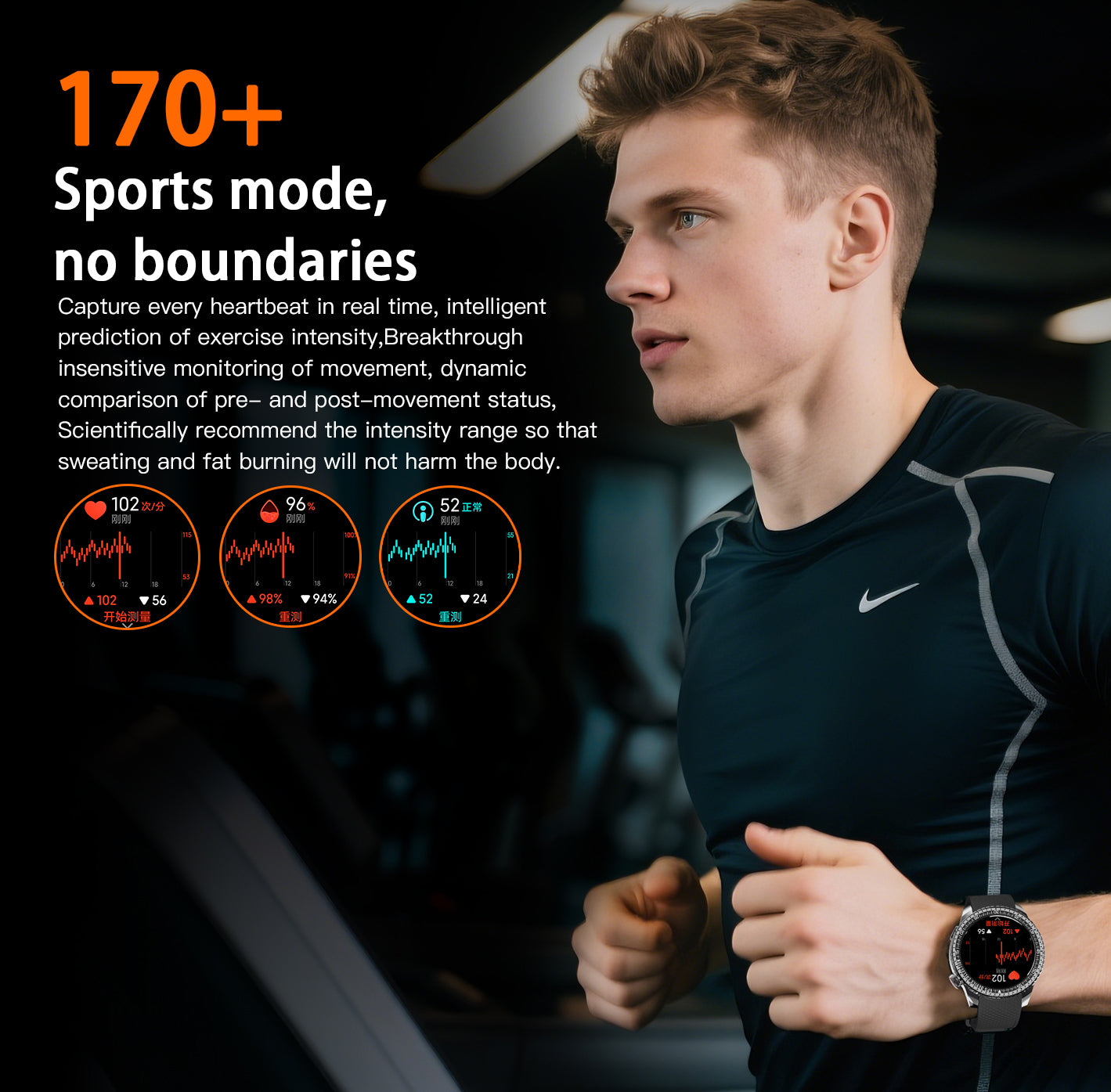 SENBONO max88 men's smart fitness watch has a 1.43-inch full touch screen, 5ATM waterproof, 45-day battery life, blood oxygen monitoring experience, supports GPS, GPT, waterproof smart watch