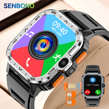 senbono smart dual camera call watch 4G, GPS navigation, recording, recording video, SMS, heart rate, blood oxygen and blood pressure monitoring