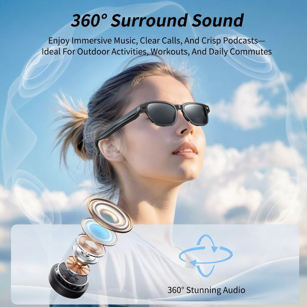 SENBONO Smart AI Translation Glasses L801 HD 8-megapixel photography, video recording, object recognition, WiFi real-time transmission, smart AI outdoor sports glasses