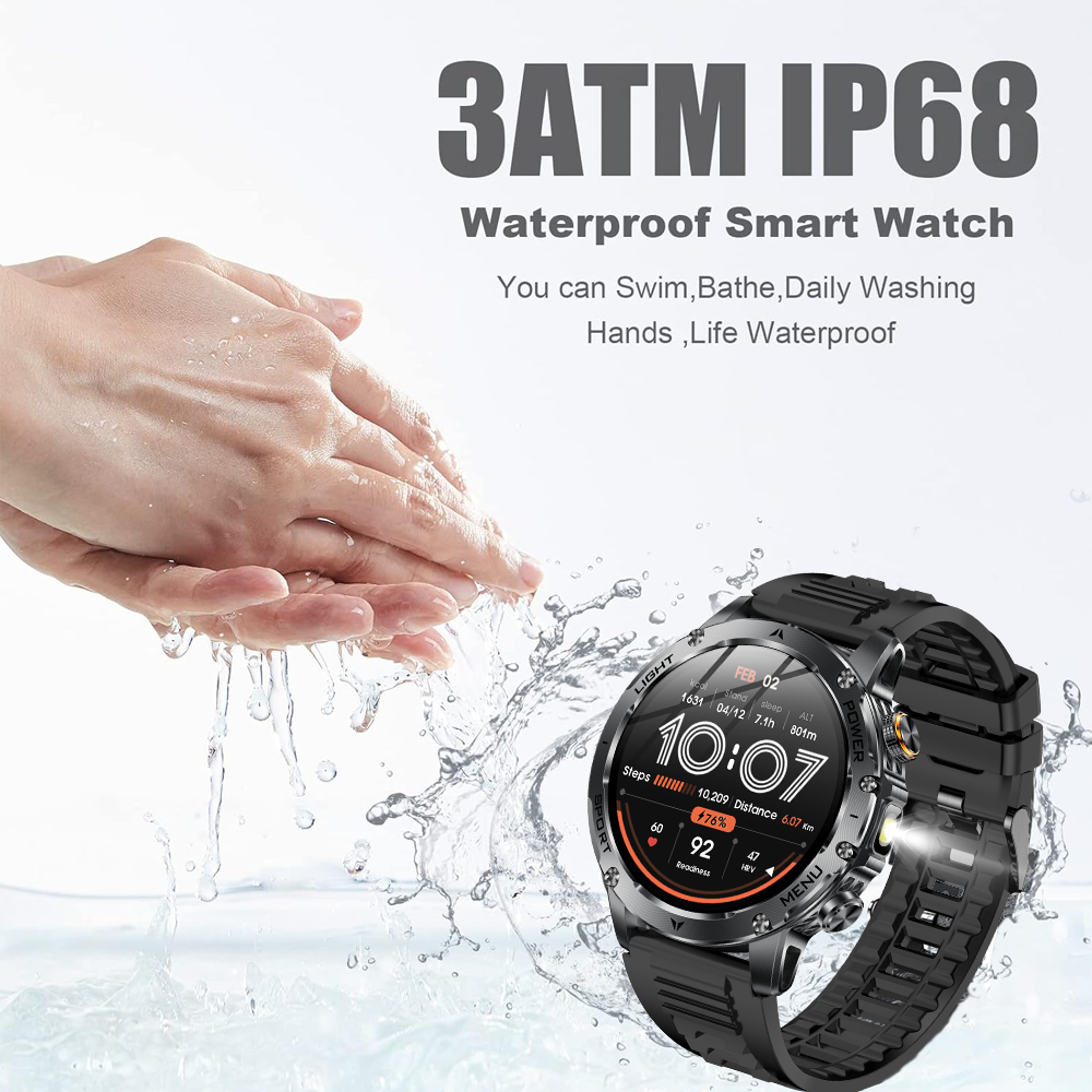SENBONO smart watch AK87 wireless Bluetooth call 1.7 inches HD high resolution IP67 waterproof, heart rate blood oxygen infrared sensor to measure blood oxygen, richer UI scenes.