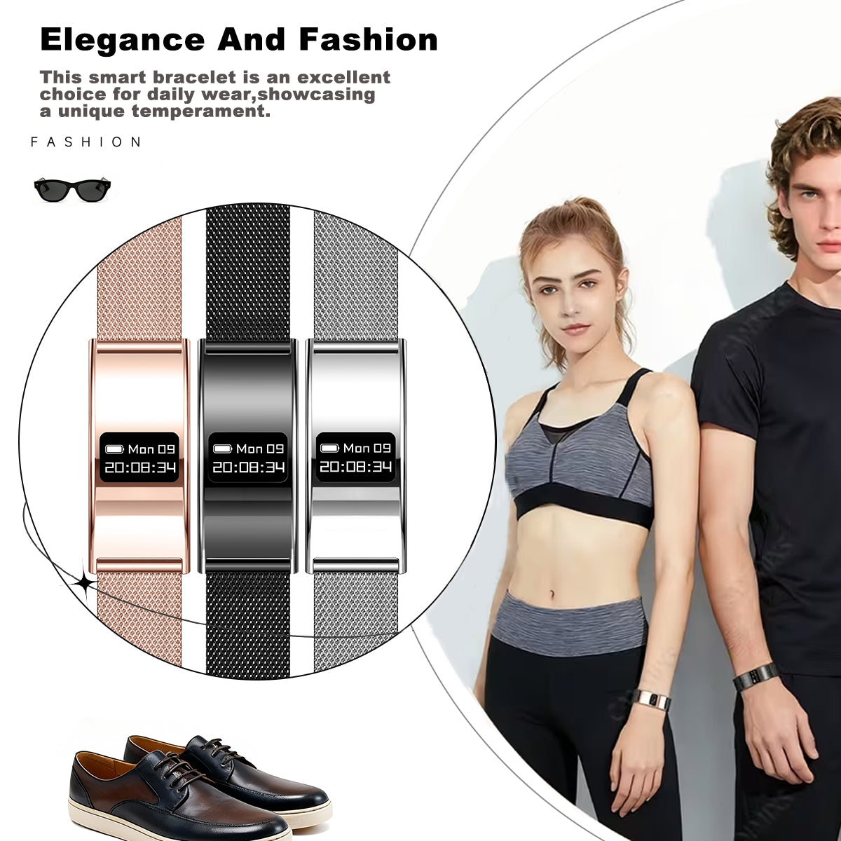 SENBONO B8 Smart bracelet features multiple health Monitoring functions, including heart rate and sleep tracking, multi-activity tracking, call and message reminders, IPX8 waterproofing, and is a stylish and convenient smart bracelet for women.