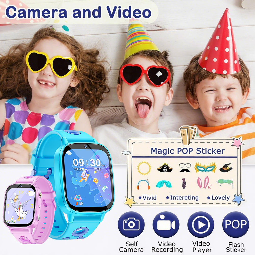 SENBONO smart children's M03watch 1.8 inches, built-in camera, MP3 player, alarm clock, flashlight, children's story, learning words, children's smart watch