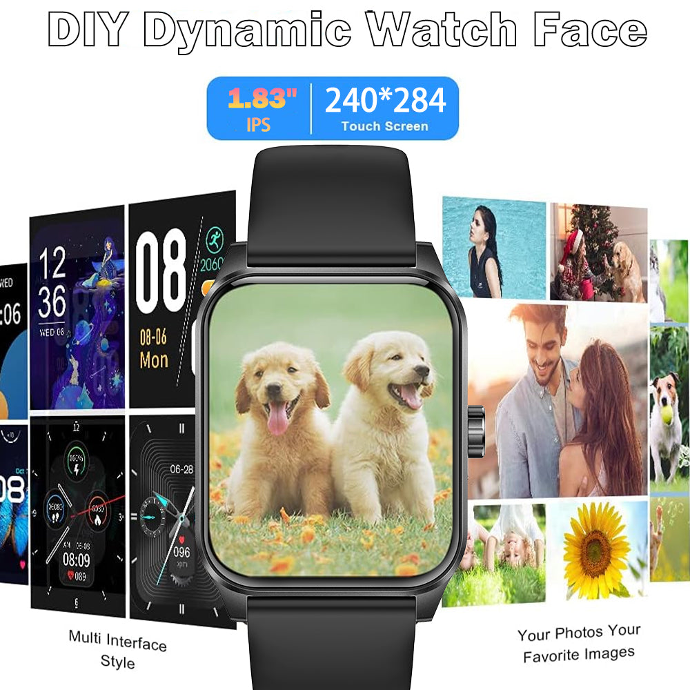 SENBONO  Smart Watch V25Z Bluetooth Call 1.85 inches 240*284 HD large screen 3D dynamic dial 60HZ high refresh rate IP68 waterproof Daily use Message push Multiple health function monitoring