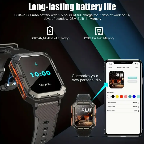 SENBONO Smartwatch C20pro supports wireless calls, music playback, calorie monitoring, fitness tracking, breathing training, and is compatible with iOS and Android