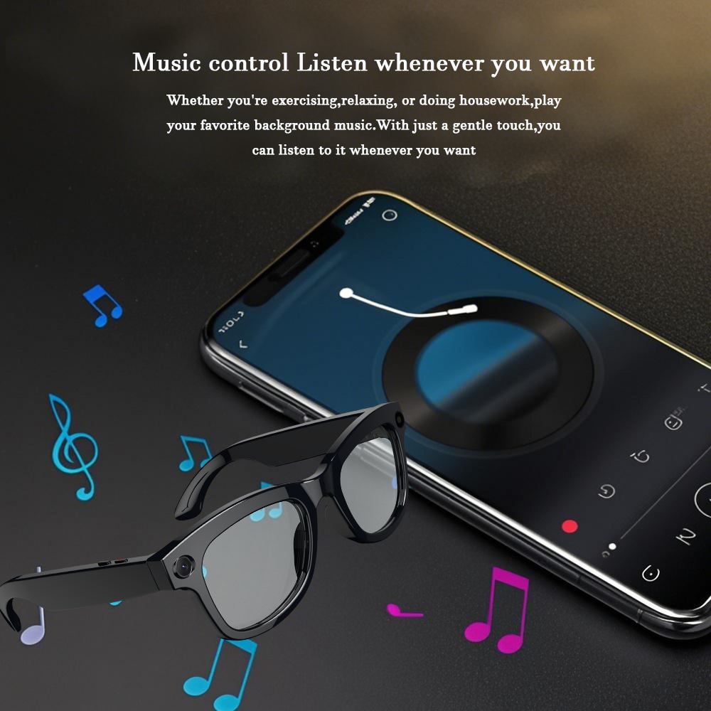 SENBONO M01 Smart Glasses with 500W HD Camera Bluetooth Calling, AI Translation, Audio Viewing Video Recording Glasses, Hands-Free HD Photography, Wireless Eyewear