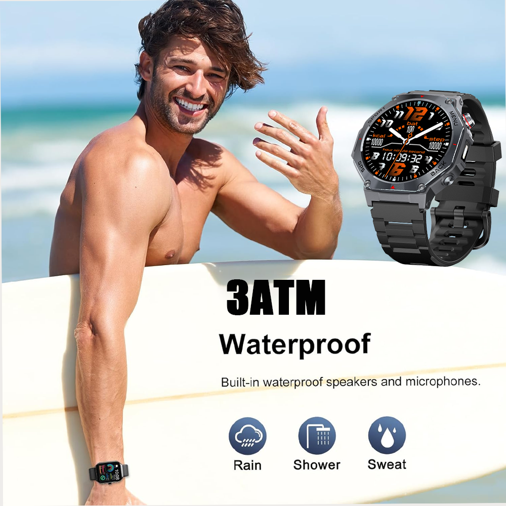 SENBONO GPS + offline map smart watch V20, 1.43-inch touch screen, dual-mode Bluetooth call, instant connection, multiple sports modes + all-round health functions.