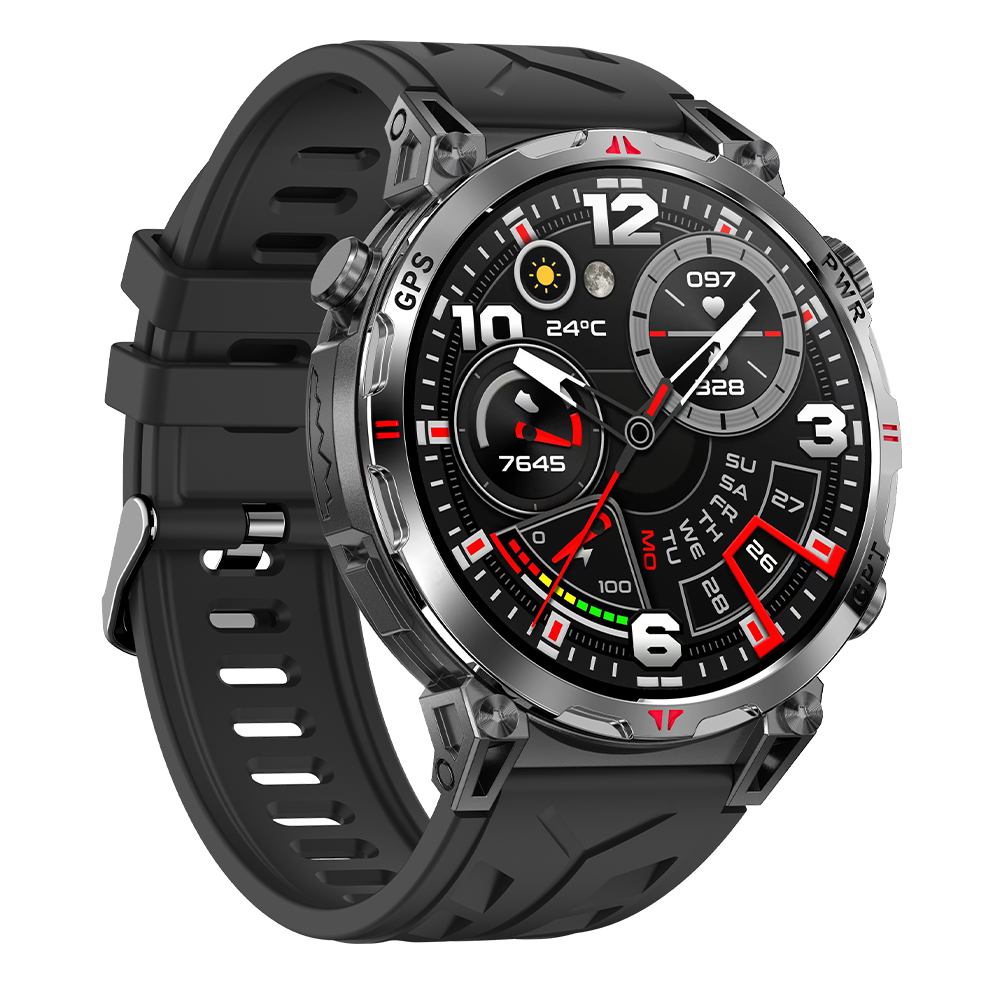 SENBONO Smart Outdoor Watch KC93 GPS Positioning, Bluetooth Calling, Heart Rate and Blood Oxygen Health Analysis Fitness Tracker Cycling Sports Smart Watch is compatible with iOS and Android.