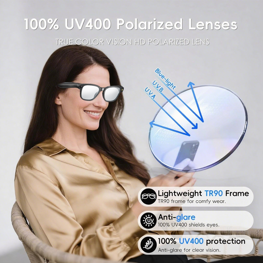 SENBONO Smart AI Translation Glasses L801 HD 8-megapixel photography, video recording, object recognition, WiFi real-time transmission, smart AI outdoor sports glasses