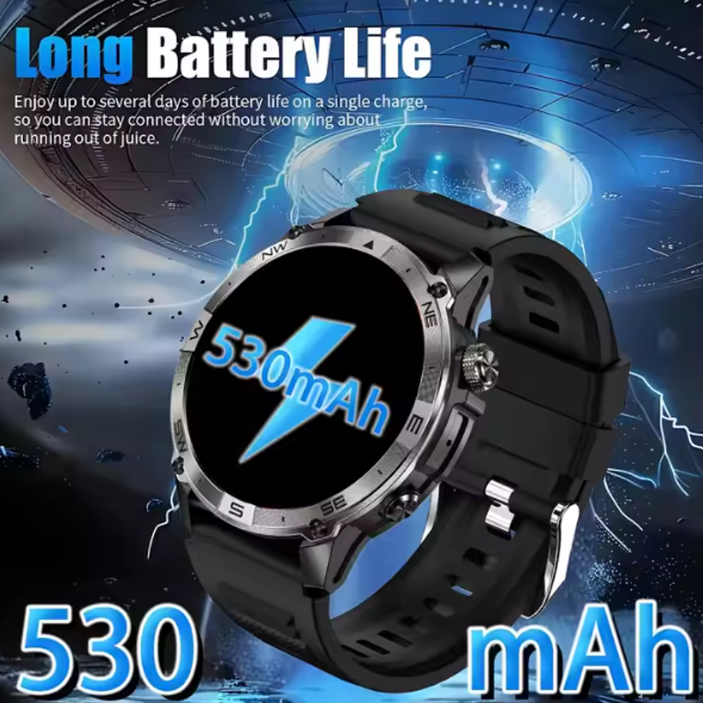 SENBONO smart watch HK08gps positioning air pressure compass bluetooth call message push large capacity battery men's outdoor smart watch