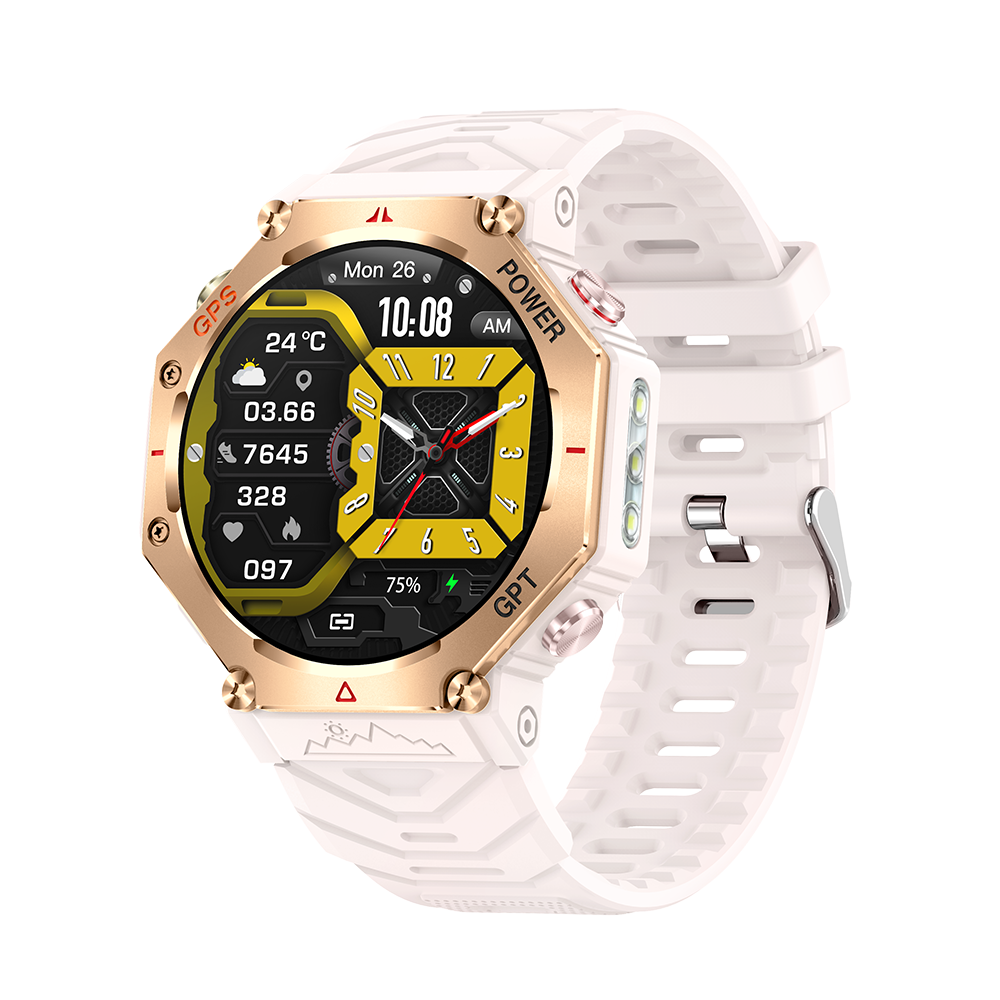Senbaonuo smartwatch KC91supports AI voice assistant + AI watch face, GPS positioning, Bluetooth answering, health monitoring and other functions, and is a must-have item for outdoor activities.