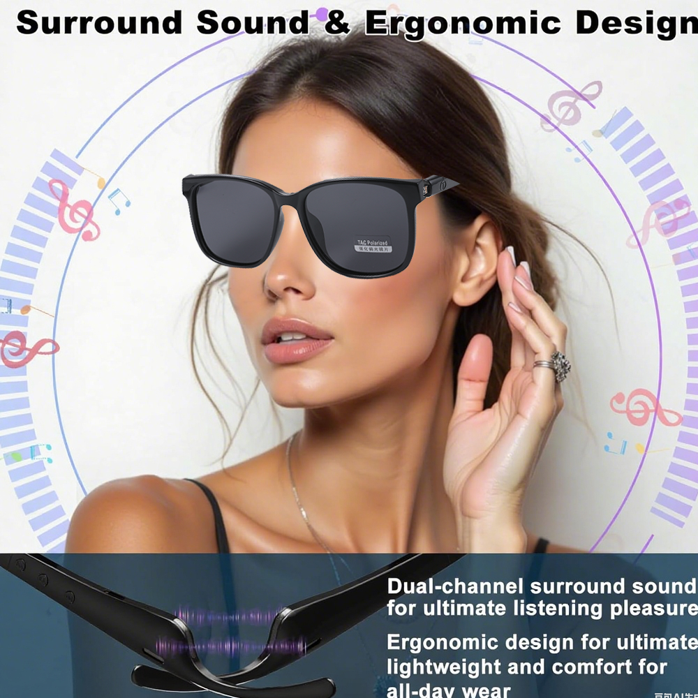 SENBONO GS08Listen to music and answer calls smart glasses GS03, outdoor sunglasses, lightweight, no feeling when wearing, suitable for mountaineering, fishing, traveling