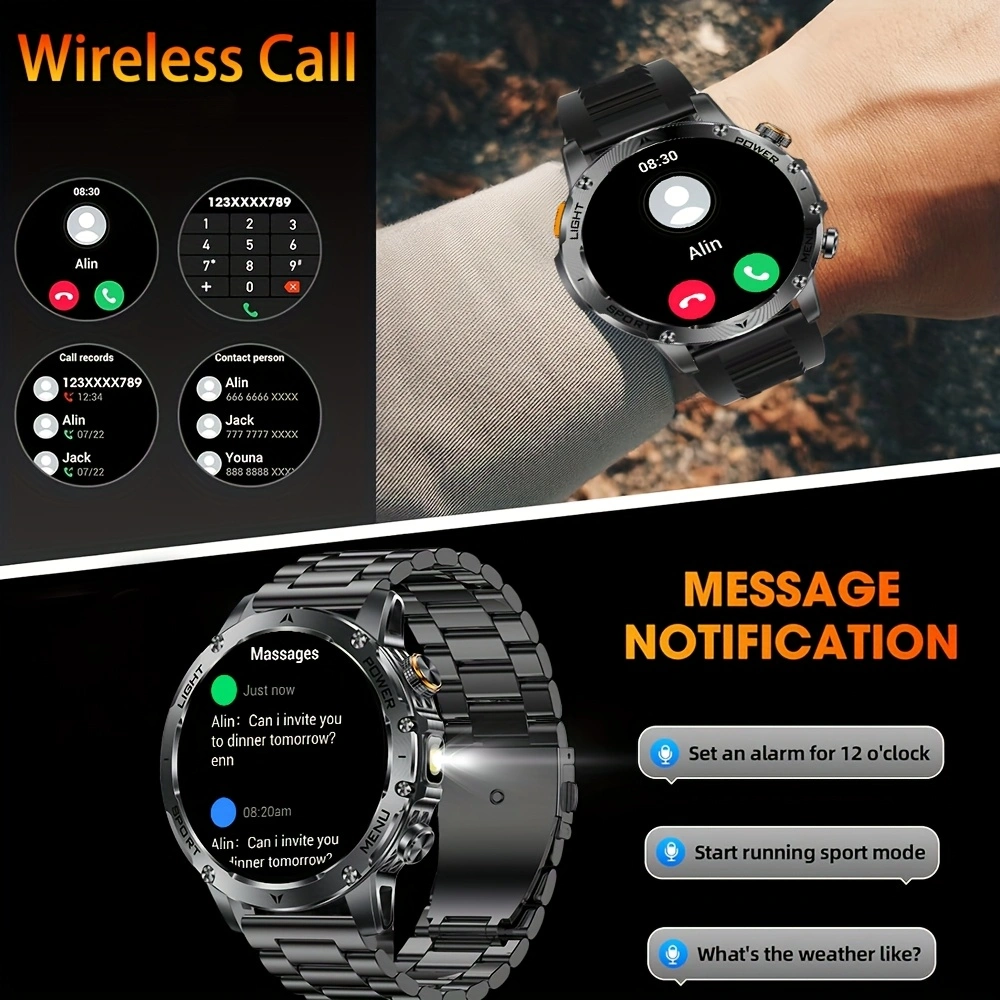 SENBONO smart watch AK87 wireless Bluetooth call 1.7 inches HD high resolution IP67 waterproof, heart rate blood oxygen infrared sensor to measure blood oxygen, richer UI scenes.