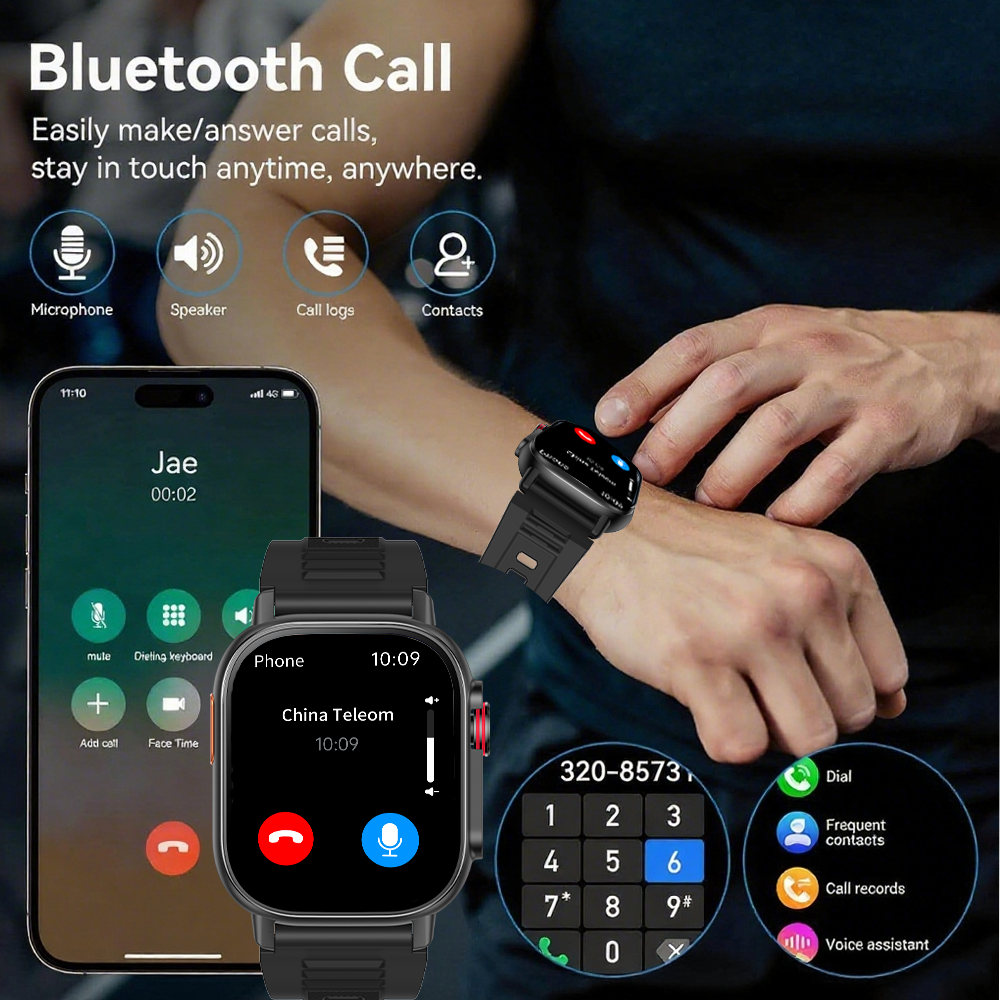 SENBONO smart watch built-in GPS positioning DIY dial metal frame Bluetooth call voice assistant heart rate blood oxygen monitoring outdoor sports smart watch