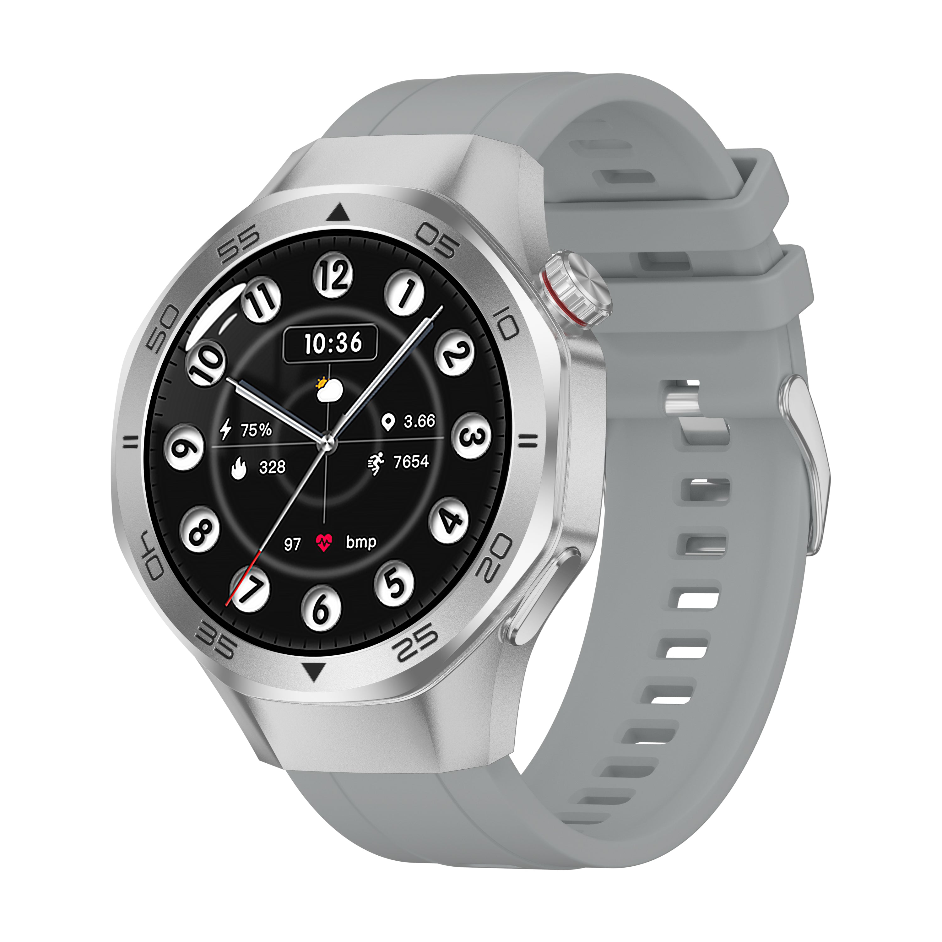The SENBONO Android Smartwatch damen C10 features GPS, a compass, wireless calling, heart rate and blood oxygen monitoring, multiple sports function modes, and a 1.53-inch IPS HD screen suitable for outdoor use.