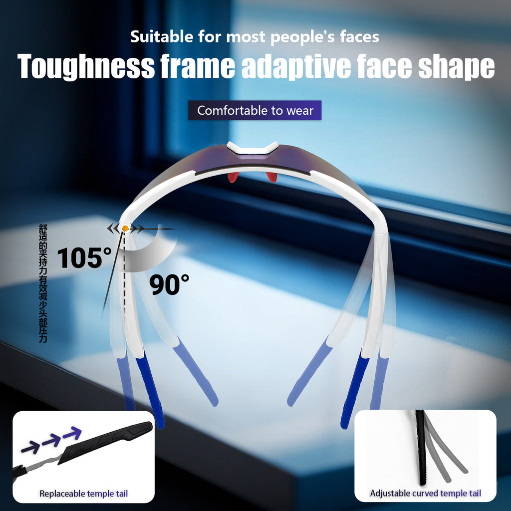 SENBONO QY-PRO2 smart glasses are the first choice. The large frame and colored polarized lenses can effectively block the glare of the sun and easily cope with scenes such as cycling and mountaineering.