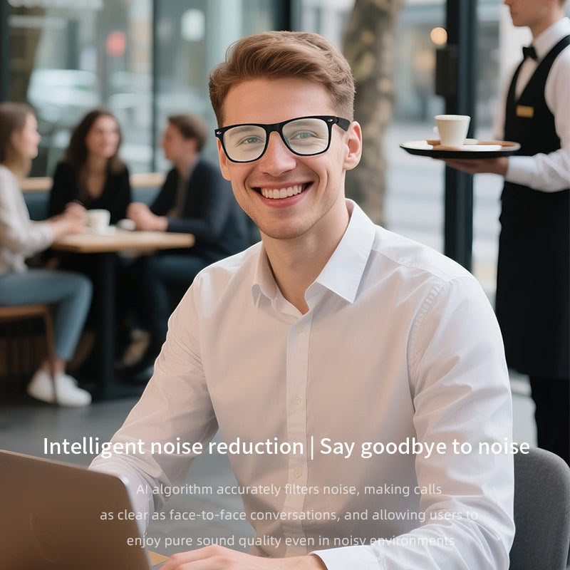 SENBONO Smart Glasses A01 Polarized Sunglasses Men and Women Bluetooth Glasses Remote Control Shooting Voice Assistant Microphone Anti-UV/Driving/Fishing/Listening to Music