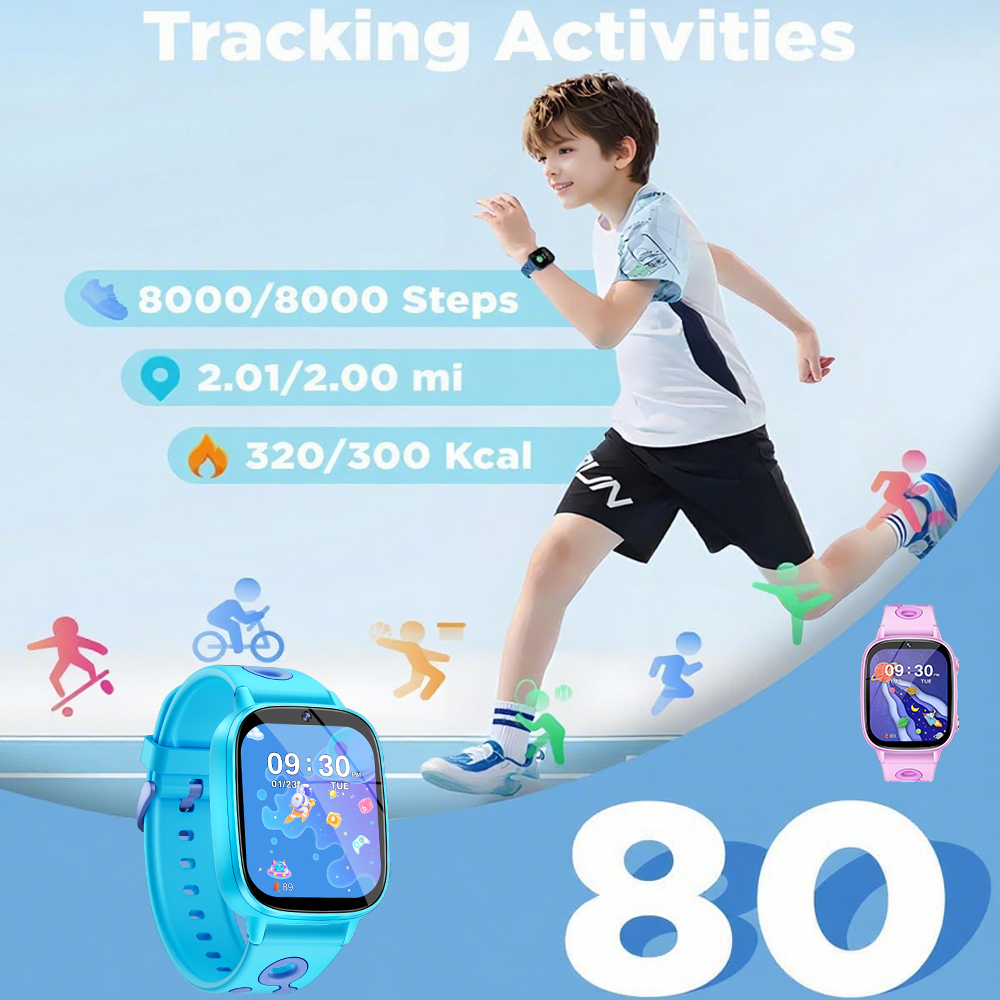 SENBONO smart children's M03watch 1.8 inches, built-in camera, MP3 player, alarm clock, flashlight, children's story, learning words, children's smart watch