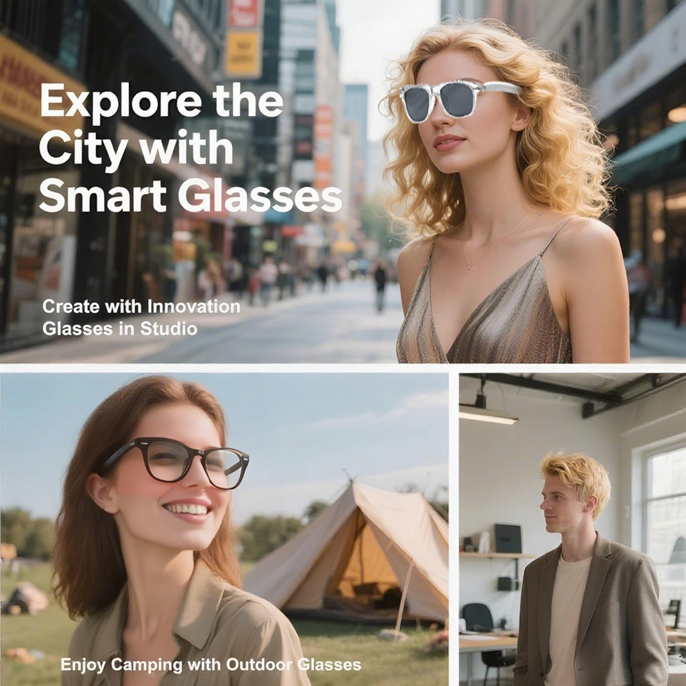 SENBONO F16 smart glasses AI translation music noise reduction wireless Bluetooth hands-free call remote control photo outdoor sports smart glasses