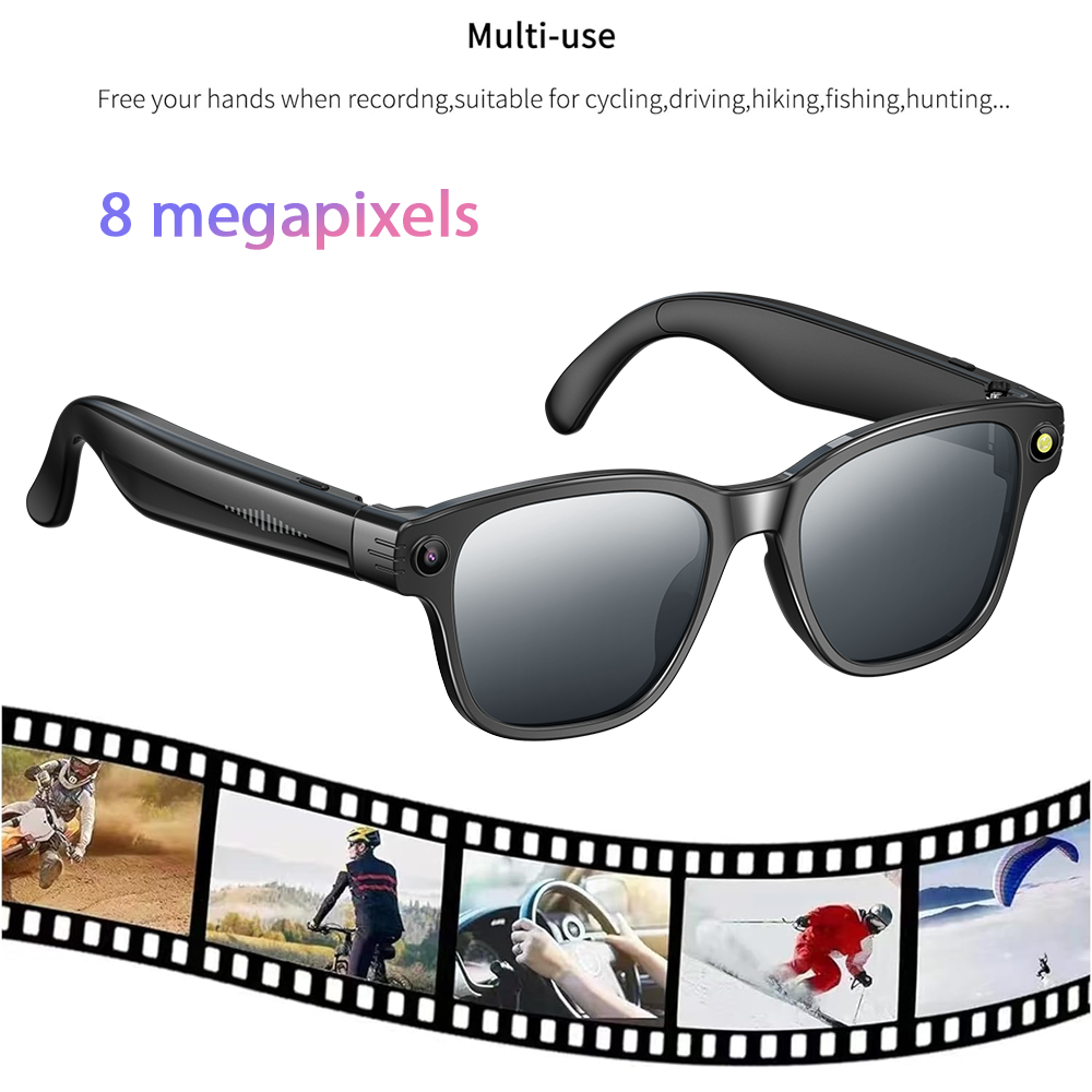 SENBONO Smart AI Translation Glasses L801 HD 8-megapixel photography, video recording, object recognition, WiFi real-time transmission, smart AI outdoor sports glasses