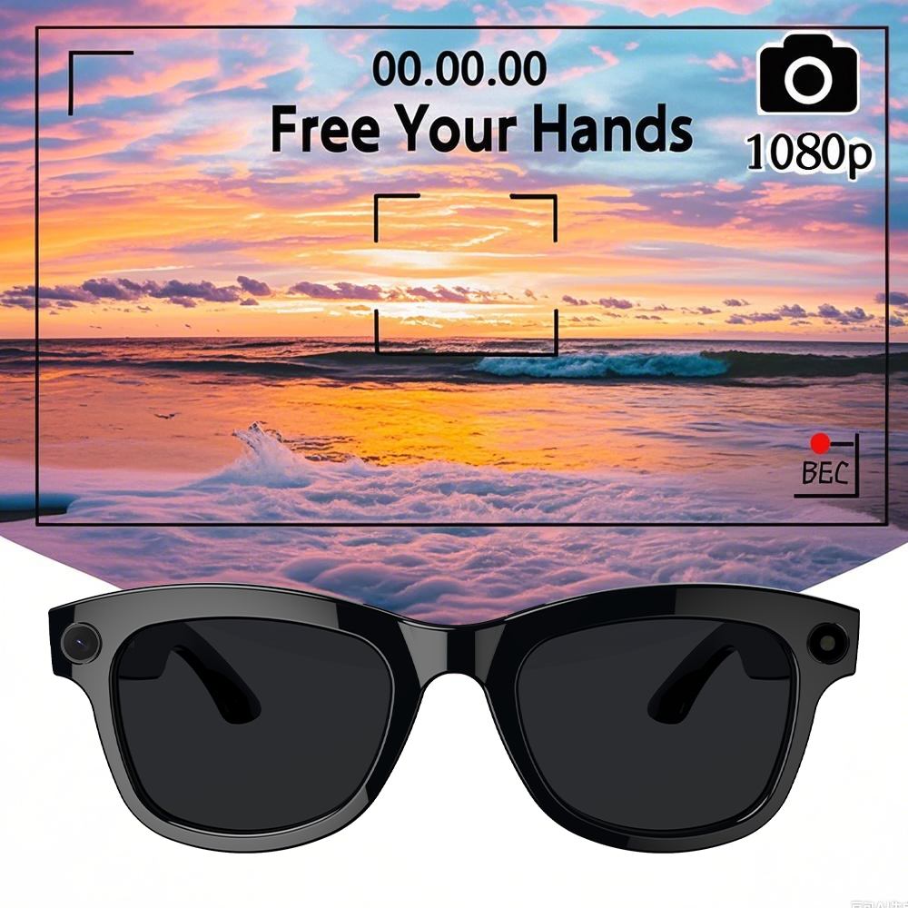 SENBONO M01 Smart Glasses with 500W HD Camera Bluetooth Calling, AI Translation, Audio Viewing Video Recording Glasses, Hands-Free HD Photography, Wireless Eyewear