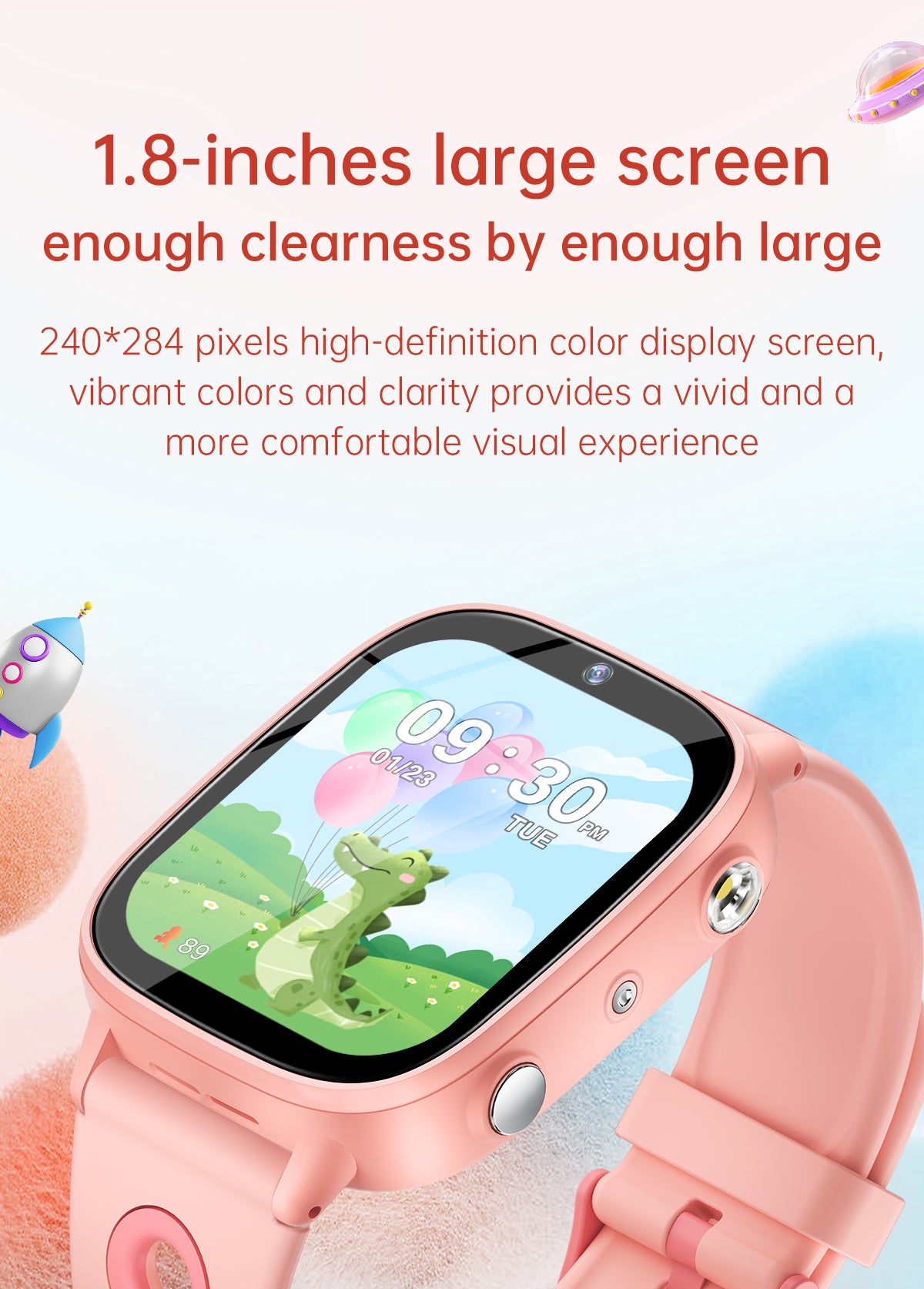 SENBONO smart children's M03watch 1.8 inches, built-in camera, MP3 player, alarm clock, flashlight, children's story, learning words, children's smart watch