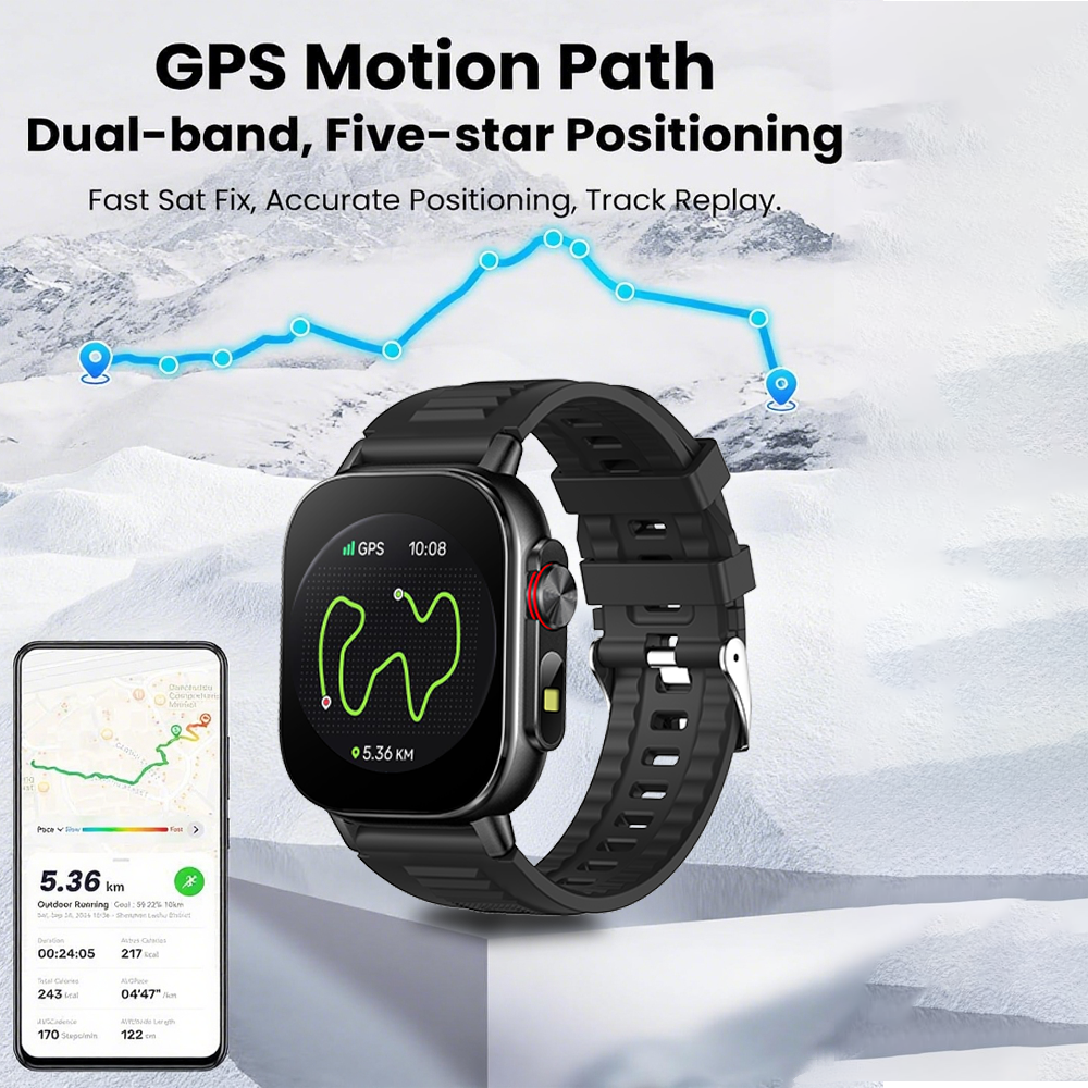 SENBONO smart watch built-in GPS positioning DIY dial metal frame Bluetooth call voice assistant heart rate blood oxygen monitoring outdoor sports smart watch