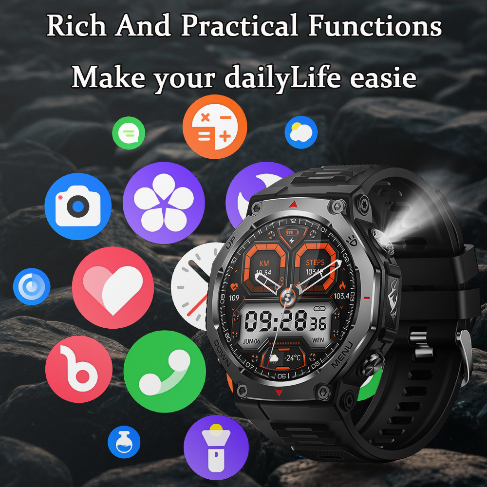 SENBONO Smart watch KT85 health tracker monitors women's heart rate and blood oxygen during menstruation, as well as outdoor sports data. Accurate record