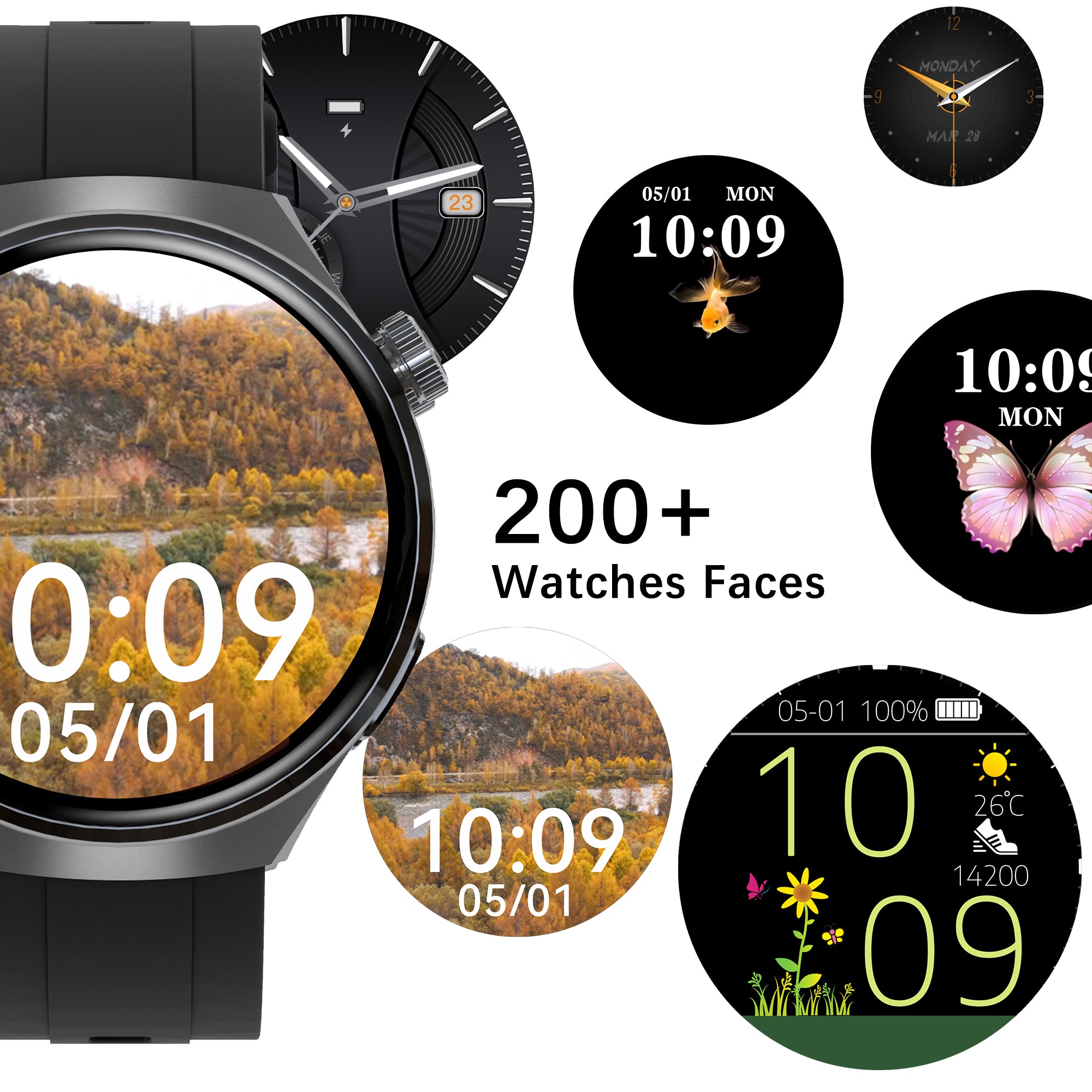 SENBONO V19 Smart Outdoor Watch with Wireless Bluetooth Calling, Fitness Tracker, Heart Rate Monitor, 3D Dynamic Watch Face, Lightweight Fitness Outdoor Smart Sports Watch