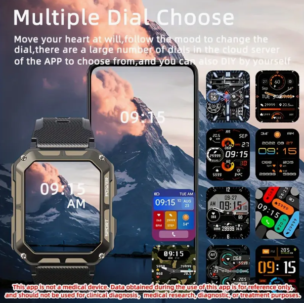 SENBONO Smartwatch C20pro supports wireless calls, music playback, calorie monitoring, fitness tracking, breathing training, and is compatible with iOS and Android