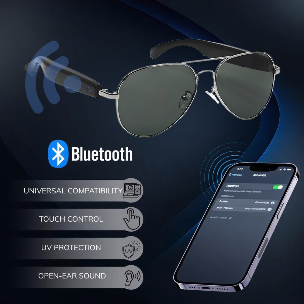 SENBONO Smart AI Translation Glasses F18 Bluetooth Call Voice Assistant Music Playback Headphones Noise Reduction Remote Control Photography Pilot Smart Glasses