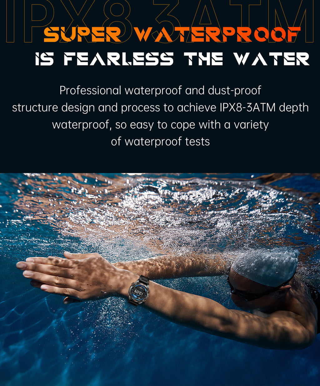 SENBONO KT80smartwatch 1.46-inch remote control camera full-screen touch heart rate blood oxygen pressure monitoring + exercise record + sleep / women's health management smartwatch