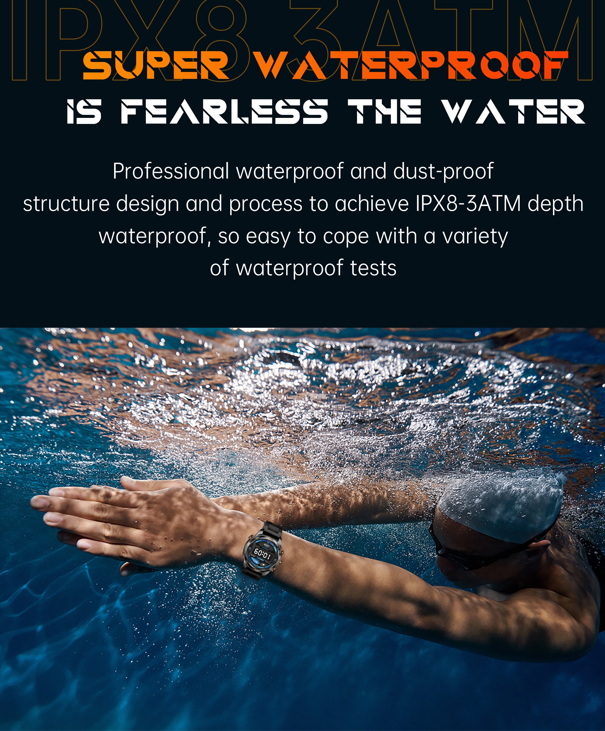 SENBONO KT80smartwatch 1.46-inch remote control camera full-screen touch heart rate blood oxygen pressure monitoring + exercise record + sleep / women's health management smartwatch