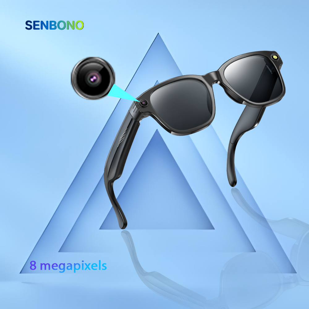 SENBONO Smart AI Translation Glasses L801 HD 8-megapixel photography, video recording, object recognition, WiFi real-time transmission, smart AI outdoor sports glasses