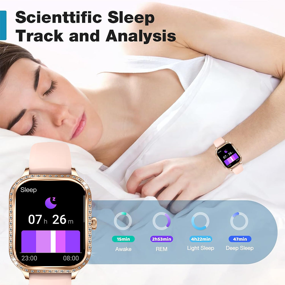 SENBONO women's smart watch MK88 is a health management assistant that integrates pedometer, heart rate detection, female physiological reminders, and multiple sports modes.