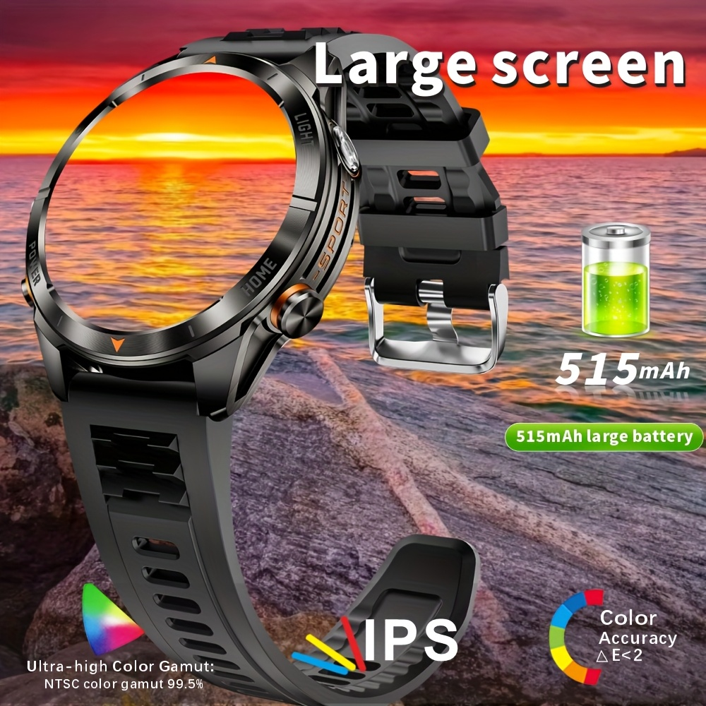 SENBONO KT80smartwatch 1.46-inch remote control camera full-screen touch heart rate blood oxygen pressure monitoring + exercise record + sleep / women's health management smartwatch