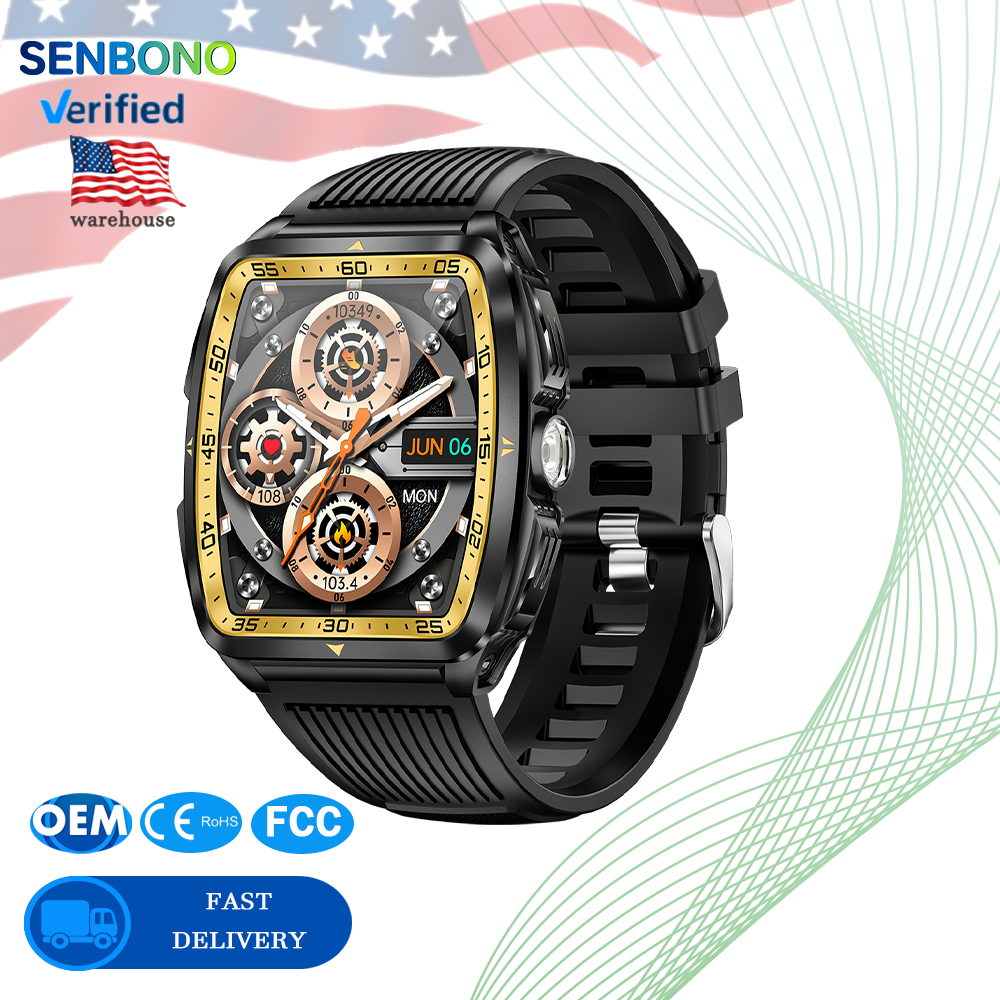 SENBONO KT83 smartwatch: remote control photography, heart rate and stress monitoring, exercise recording, voice assistant/information storage, etc.