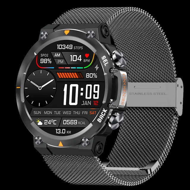 SENBONO MAX18 AMOLED Men's Smart Watch Bluetooth Call 410mAh Big Battery Fitness Tracker Sport Smartwatch for Men Android IOS