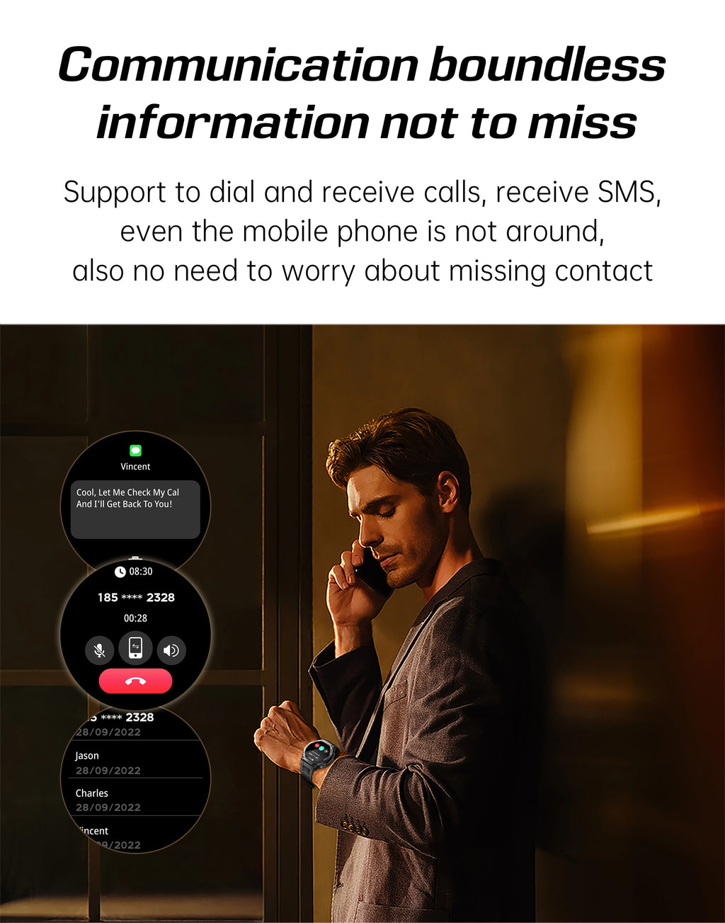 SENBONO Smart watch KT85 health tracker monitors women's heart rate and blood oxygen during menstruation, as well as outdoor sports data. Accurate record