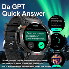 Senbaonuo smartwatch KC91supports AI voice assistant + AI watch face, GPS positioning, Bluetooth answering, health monitoring and other functions, and is a must-have item for outdoor activities.