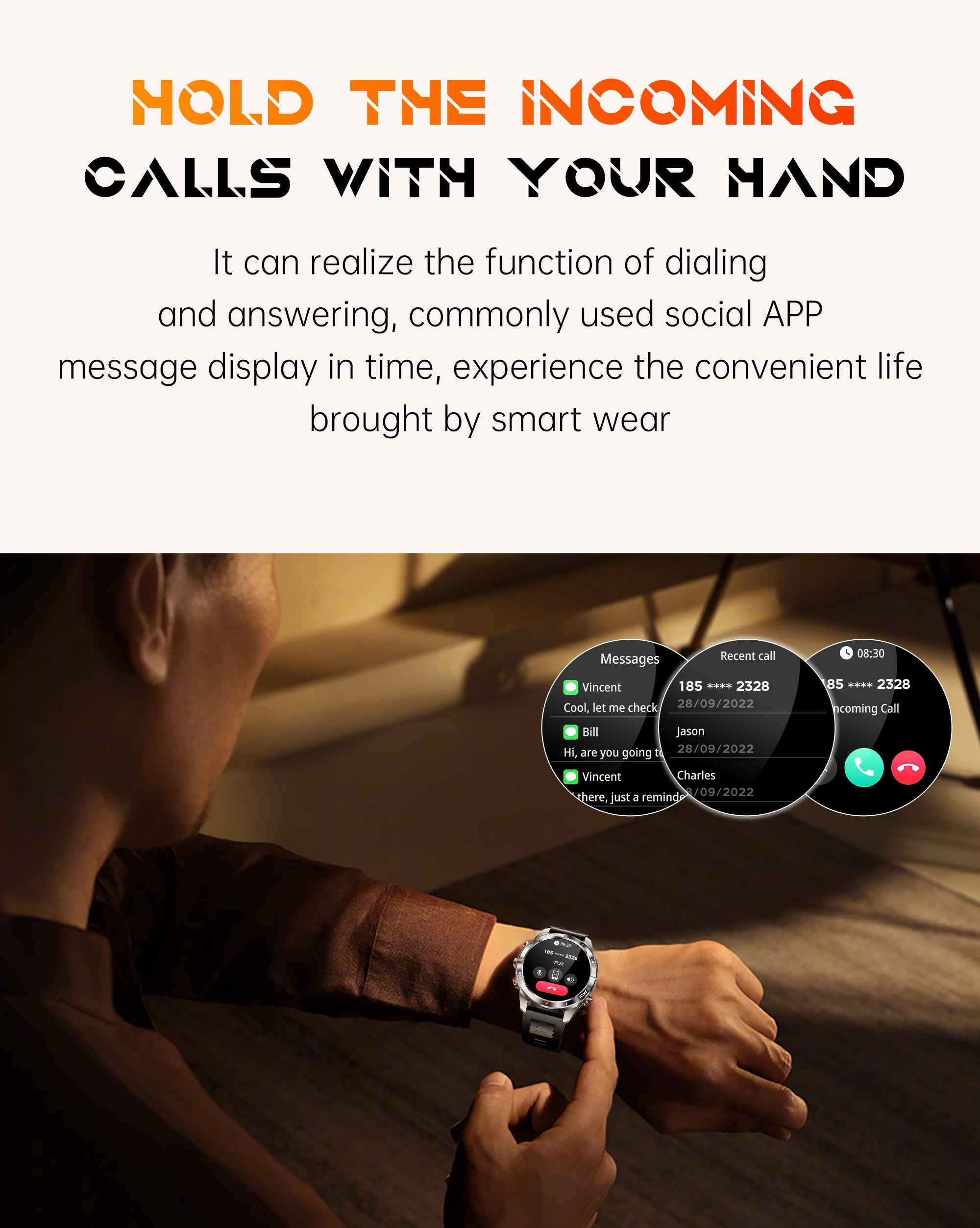 SENBONO KT80smartwatch 1.46-inch remote control camera full-screen touch heart rate blood oxygen pressure monitoring + exercise record + sleep / women's health management smartwatch