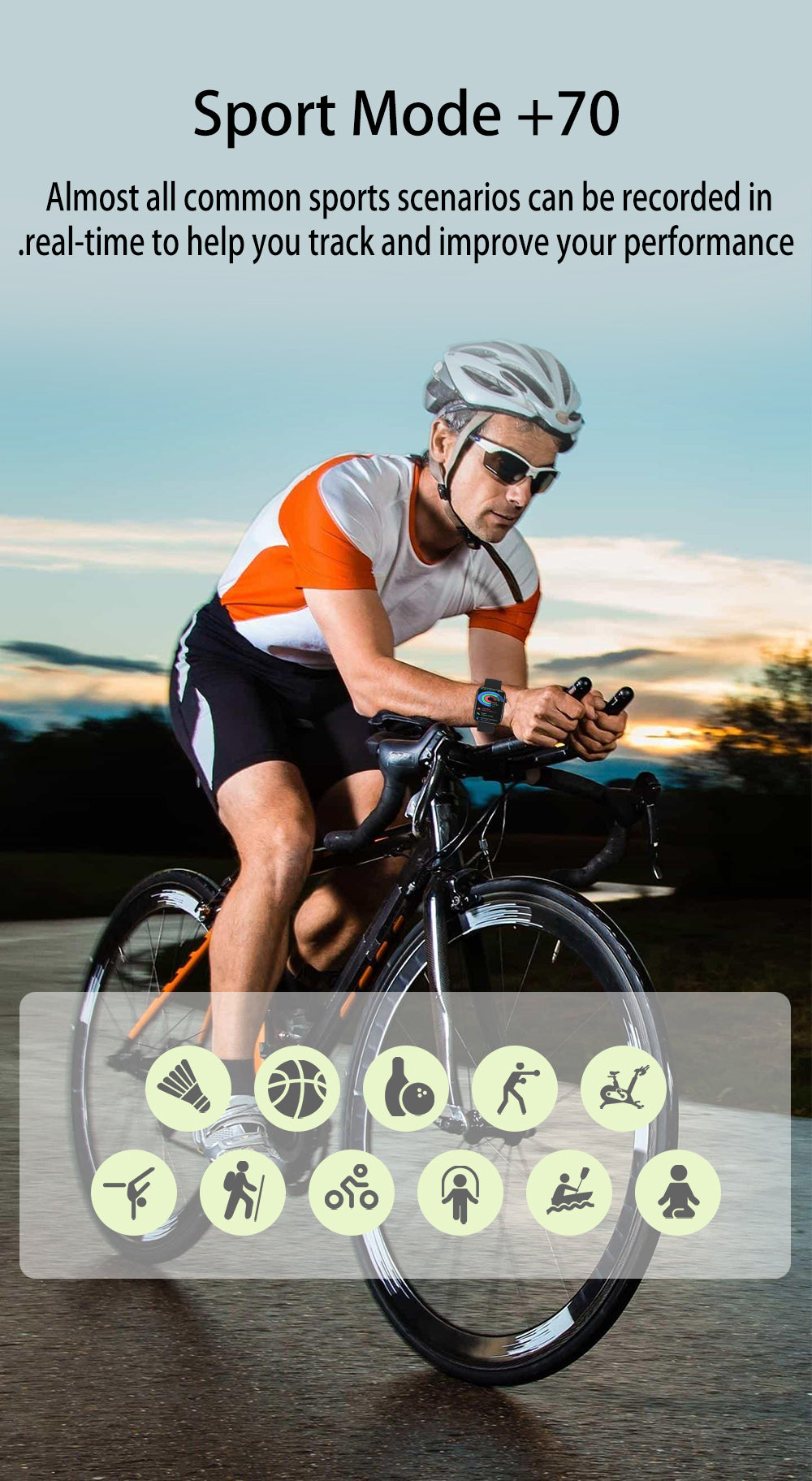 SENBONO Fashion smartwatch P51, preview phone camera, remote control photos, make calls via Bluetooth, with more than 100 sports modes, recording, 512 RAM and long standby time