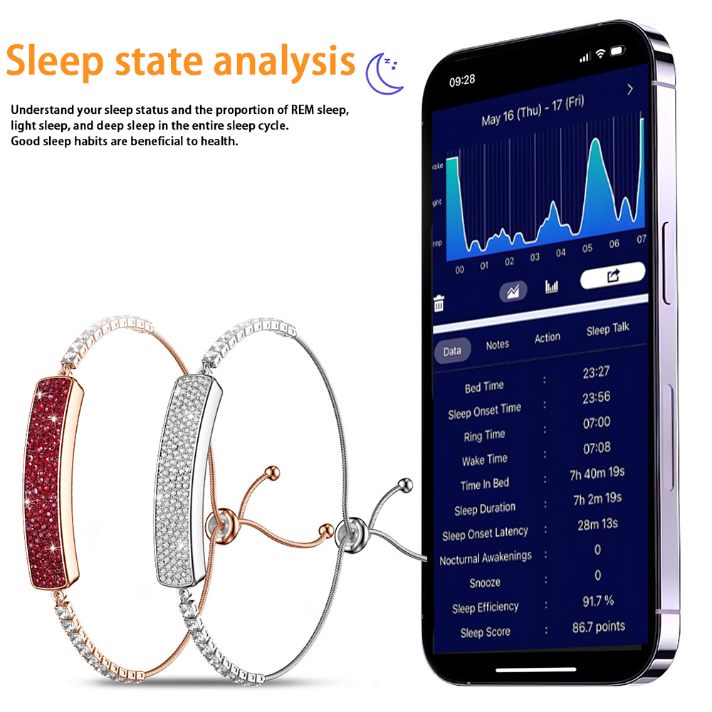 SENBONO Smart Bracelet B5 Heart Rate, Blood Oxygen Pressure, Sleep Health Monitor, Multiple Sports Modes, 5ATM Waterproof Fashion Smart Bracelet, Compatible with Android and iOS