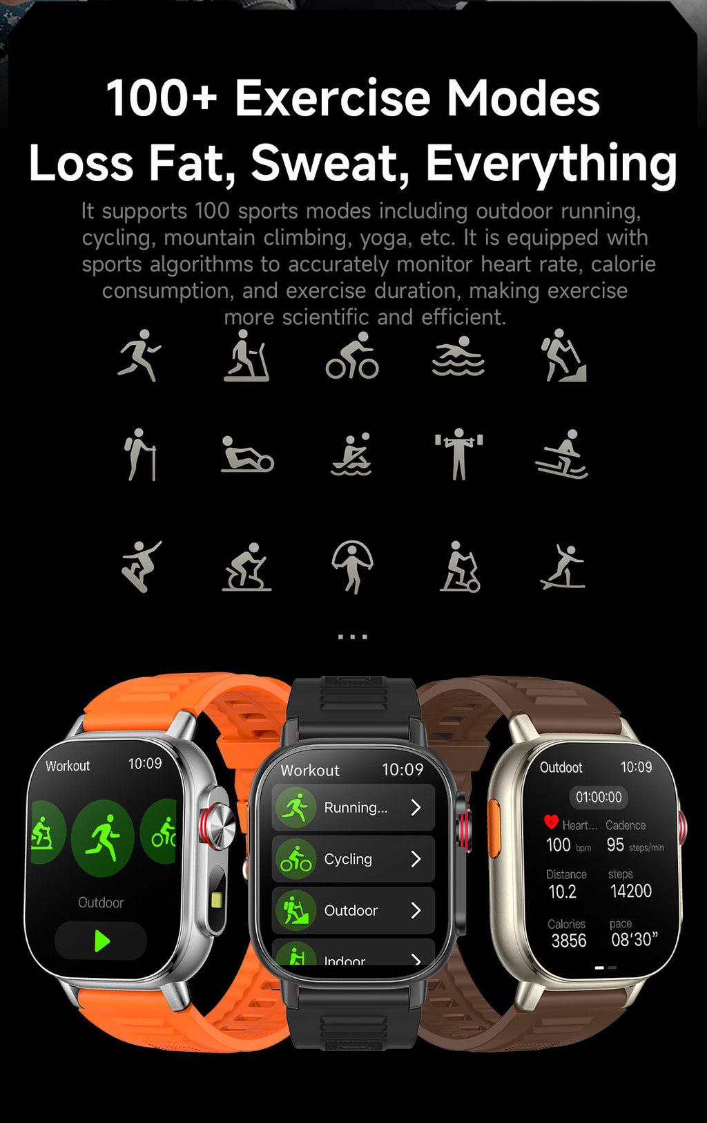 SENBONO smart watch built-in GPS positioning DIY dial metal frame Bluetooth call voice assistant heart rate blood oxygen monitoring outdoor sports smart watch