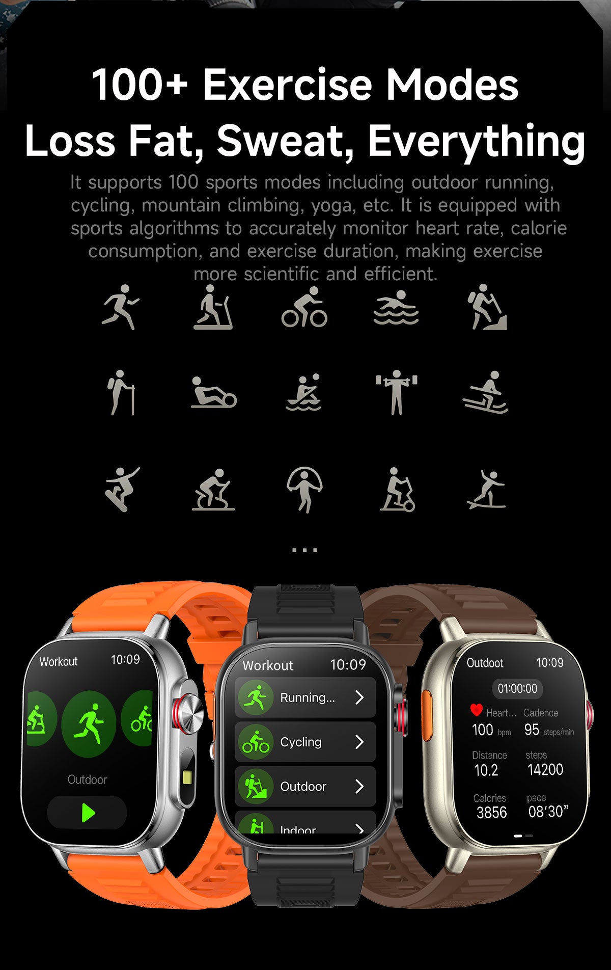 SENBONO smart watch built-in GPS positioning DIY dial metal frame Bluetooth call voice assistant heart rate blood oxygen monitoring outdoor sports smart watch