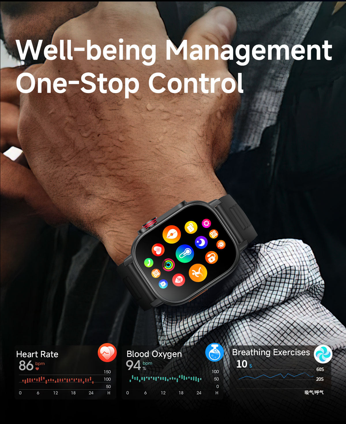 SENBONO smart watch built-in GPS positioning DIY dial metal frame Bluetooth call voice assistant heart rate blood oxygen monitoring outdoor sports smart watch